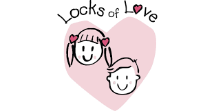 Image of Locks of Love heart-shaped logo with cartoon faces | Celebrity Ortho Dentist