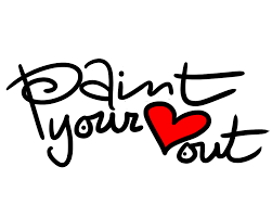 Image of Paint Your Heart Out logo in black and red | Celebrity Ortho Dentist